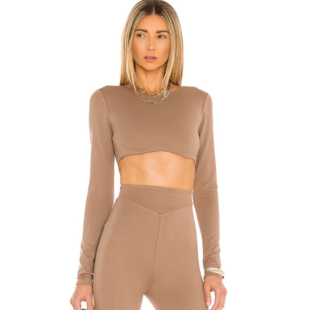 Michael Costello x REVOLVE Ellis Crop Top in Taupe
